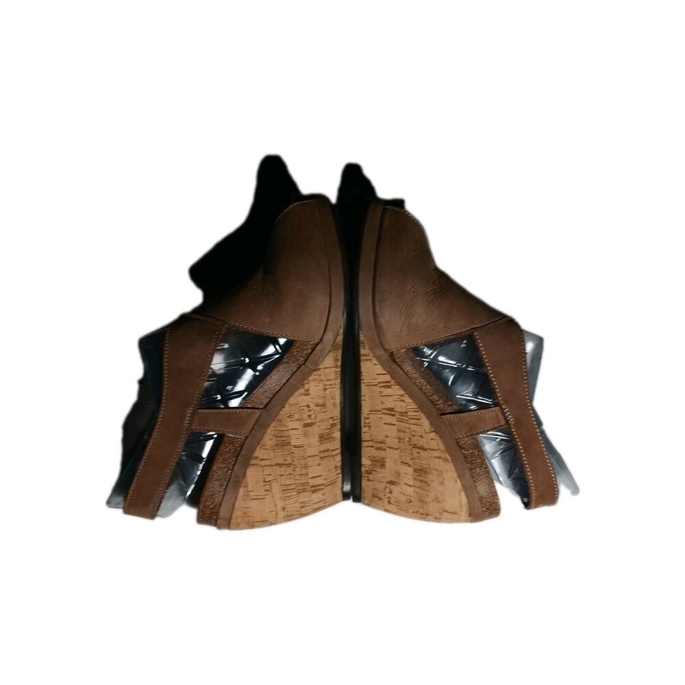 FRAU Platform Wedge Criss Cross Sandals Heels Womens Size 7.5 US 39 Tan Leather - Picture 5 of 11